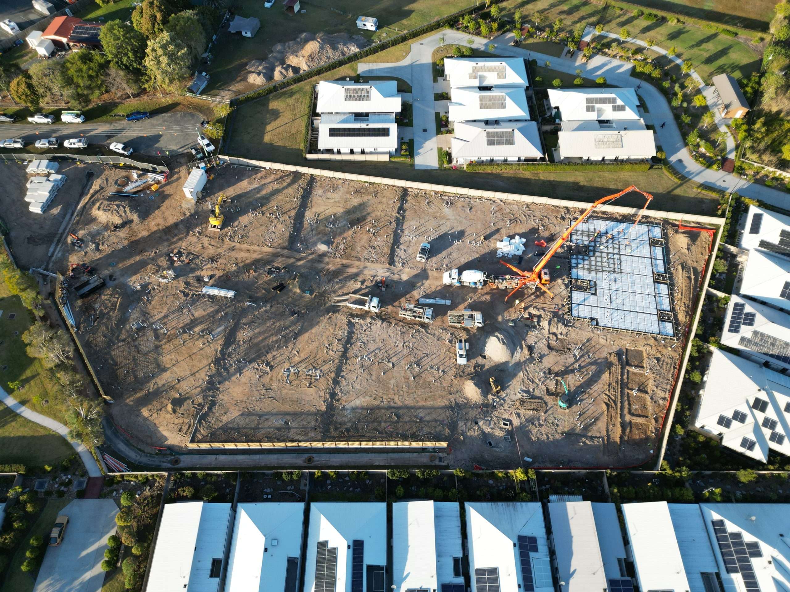 Stratum Civil residential subdivision earthworks, aerial drone view